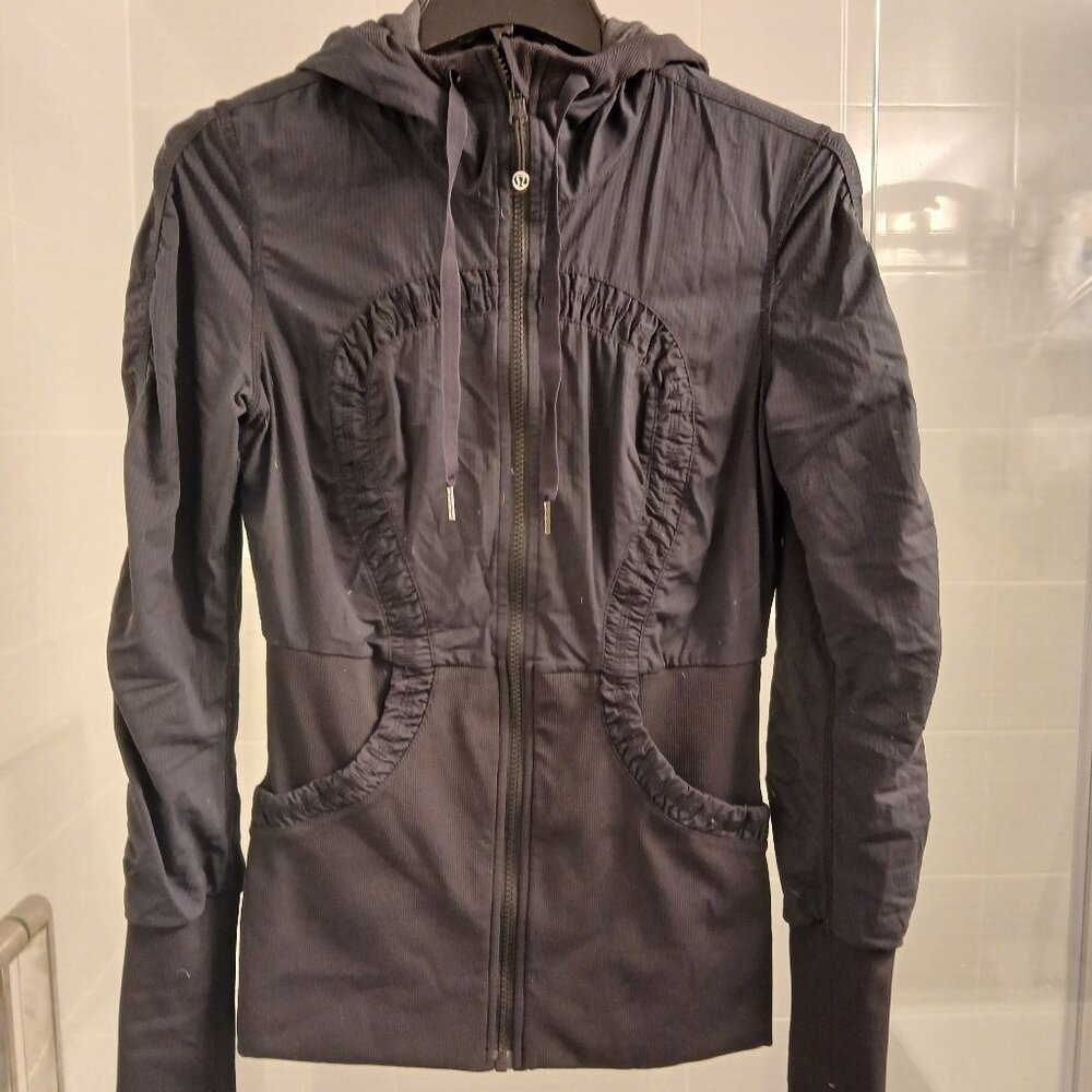 Lululemon Reversible Black Ruched Hoodie